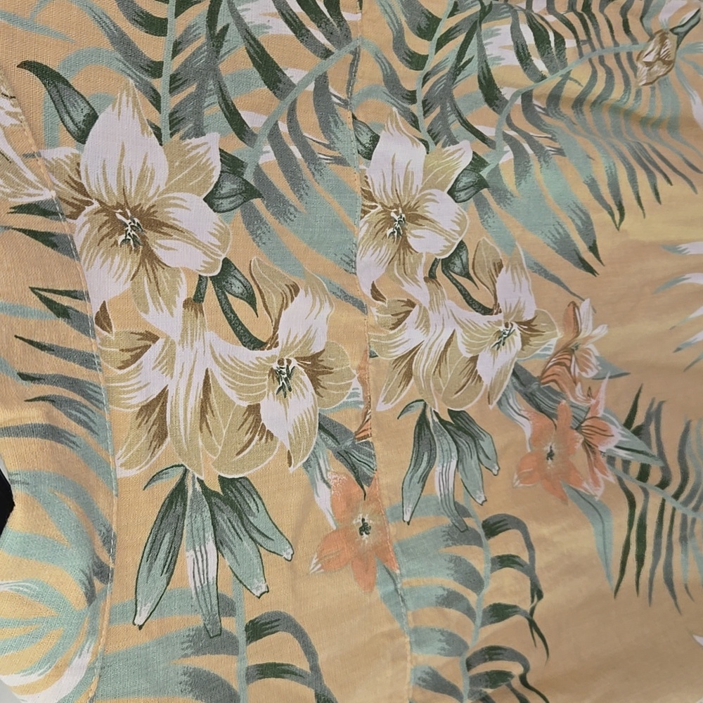 Joe Marlin Tropical Leaf Print Button-Up Shirt - Picture 8 of 9